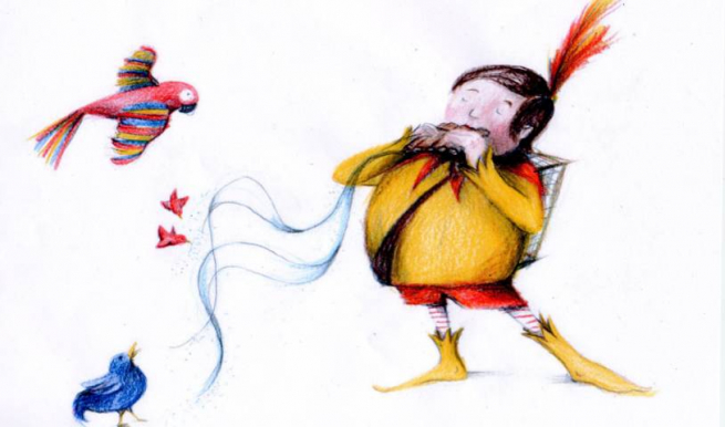 Papageno und die kleine Zauberflöte © copyright concierto münchen e.V., Illustration von Hanna Schavoir